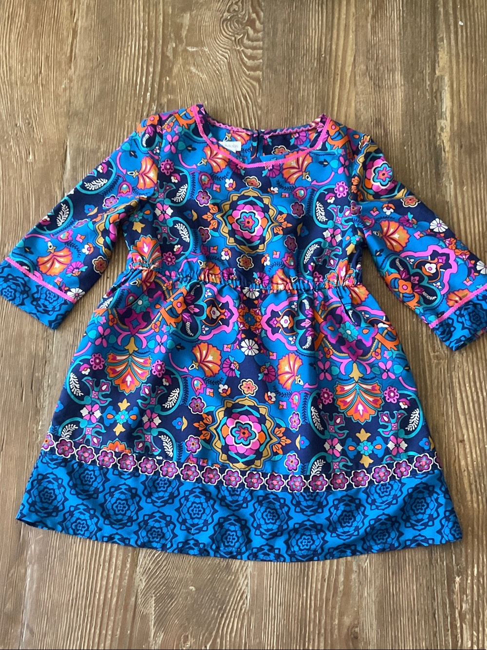 Monsoon Blue and Pink Floral Paisley Dress